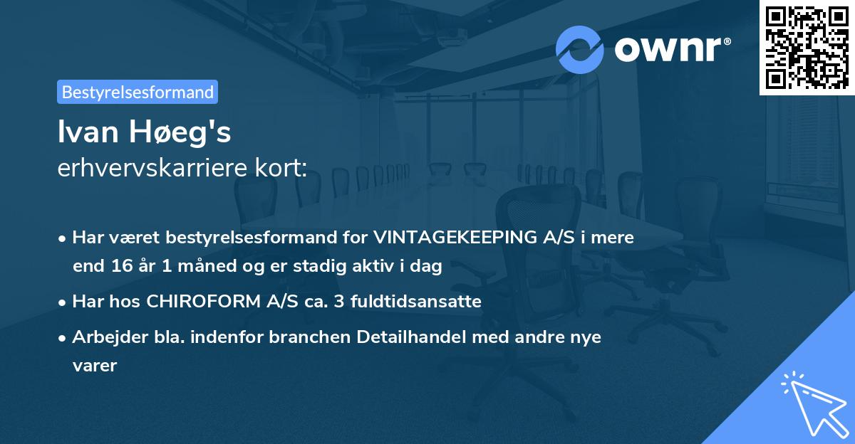 Ivan Høeg's erhvervskarriere kort