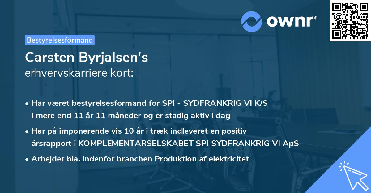 Carsten Byrjalsen's erhvervskarriere kort