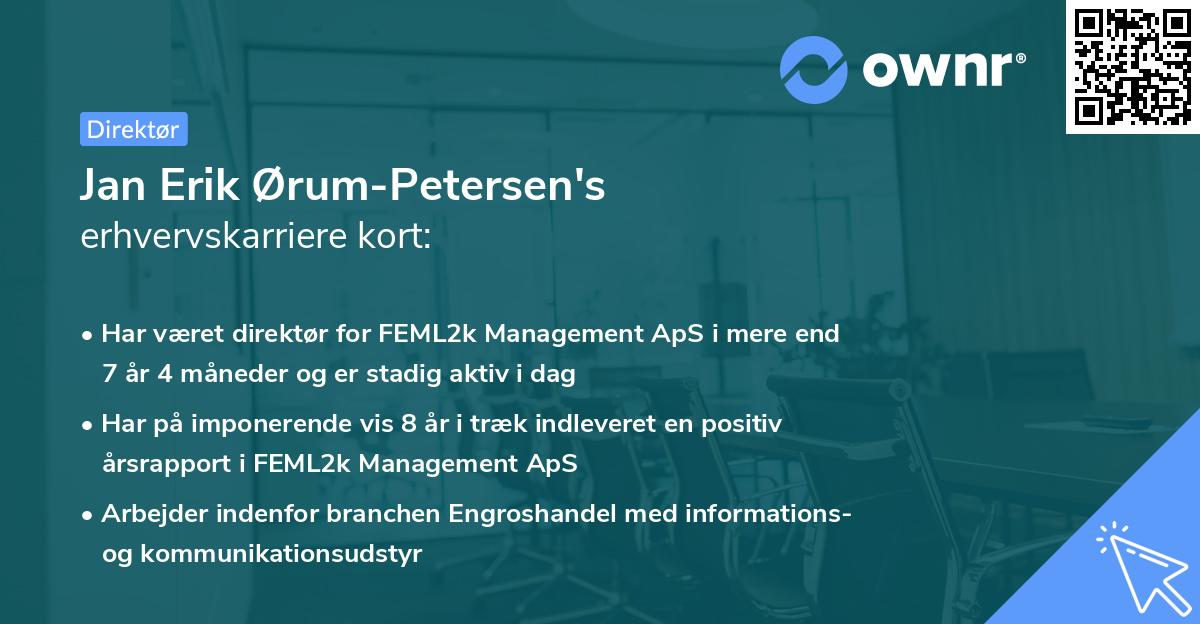 Jan Erik Ørum-Petersen's erhvervskarriere kort