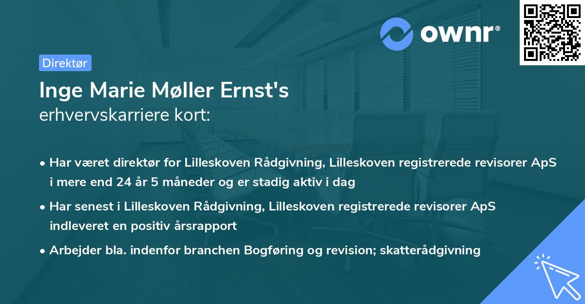 Inge Marie Møller Ernst's erhvervskarriere kort