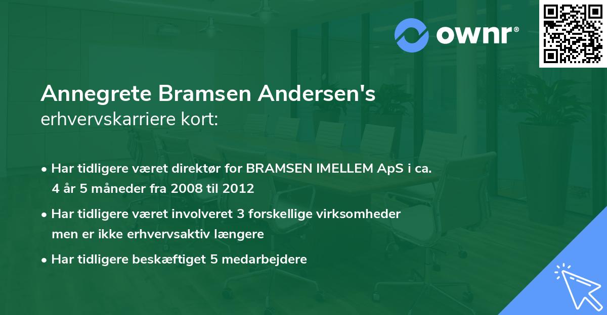 Annegrete Bramsen Andersen's erhvervskarriere kort