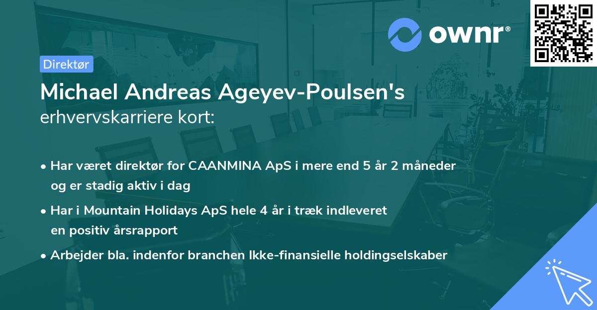 Michael Andreas Ageyev-Poulsen's erhvervskarriere kort
