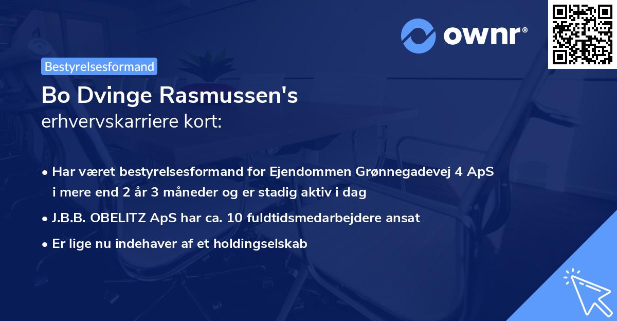 Bo Dvinge Rasmussen's erhvervskarriere kort