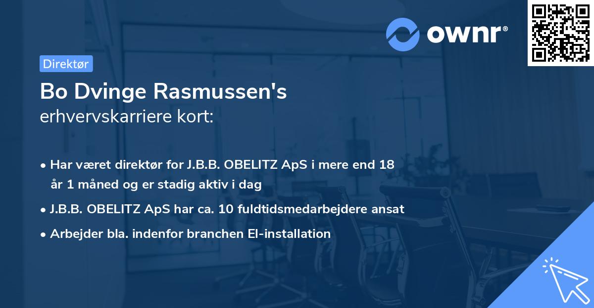 Bo Dvinge Rasmussen's erhvervskarriere kort