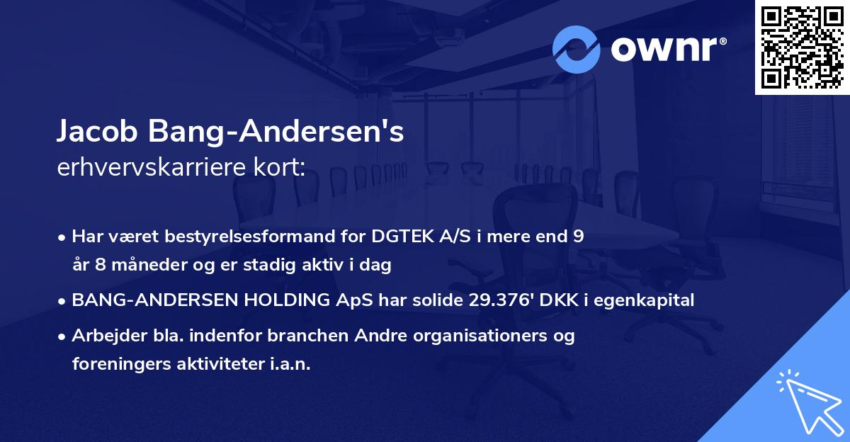 Jacob Bang-Andersen's erhvervskarriere kort