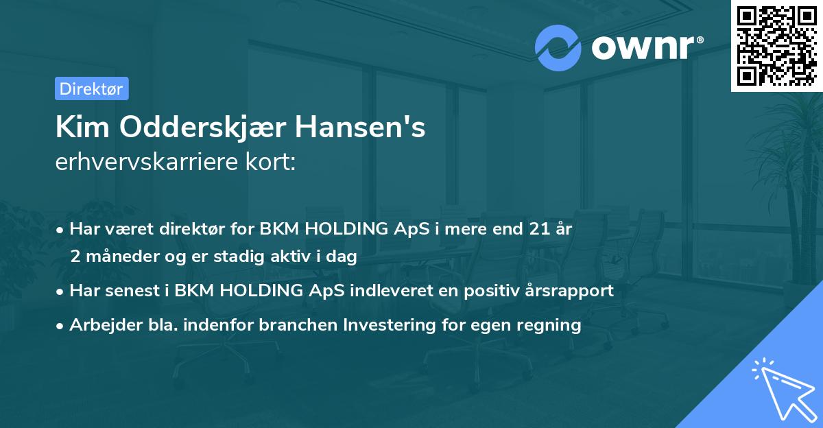 Kim Odderskjær Hansen's erhvervskarriere kort