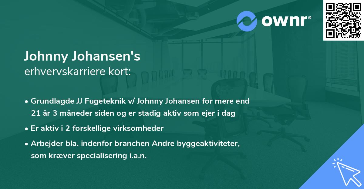 Johnny Johansen's erhvervskarriere kort