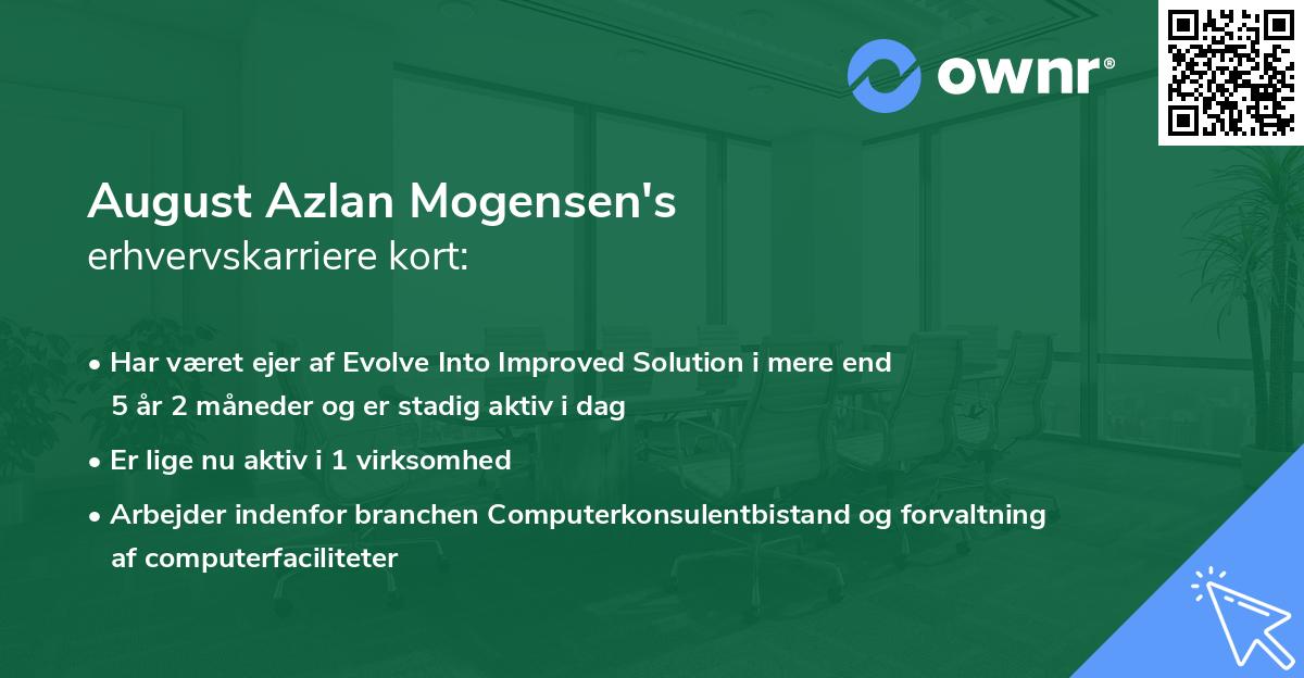 August Azlan Mogensen's erhvervskarriere kort