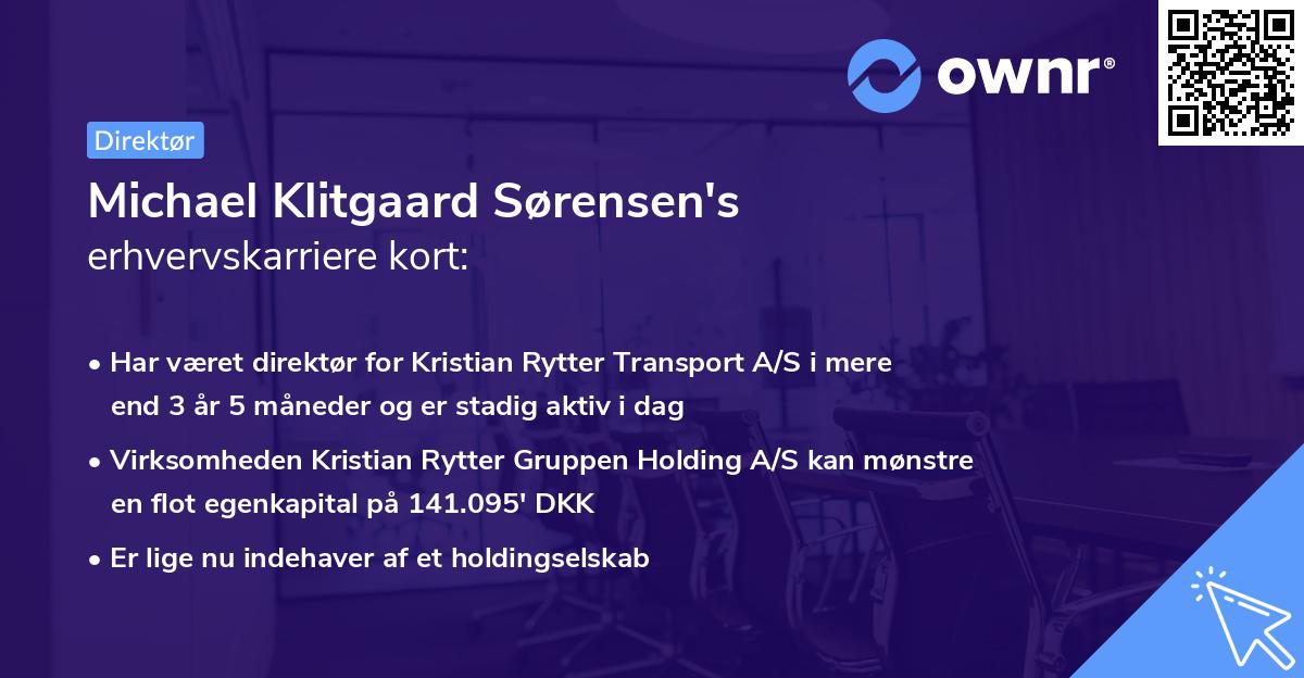 Michael Klitgaard Sørensen's erhvervskarriere kort