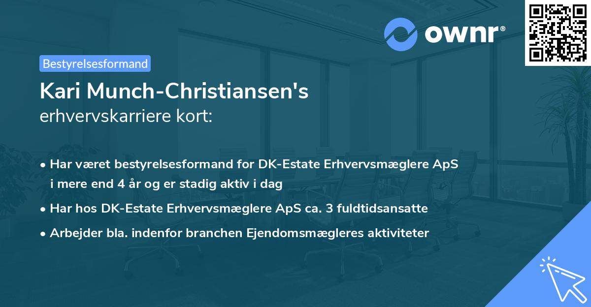Kari Munch-Christiansen's erhvervskarriere kort