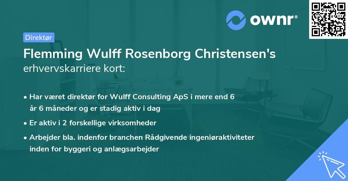 Flemming Wulff Rosenborg Christensen's erhvervskarriere kort