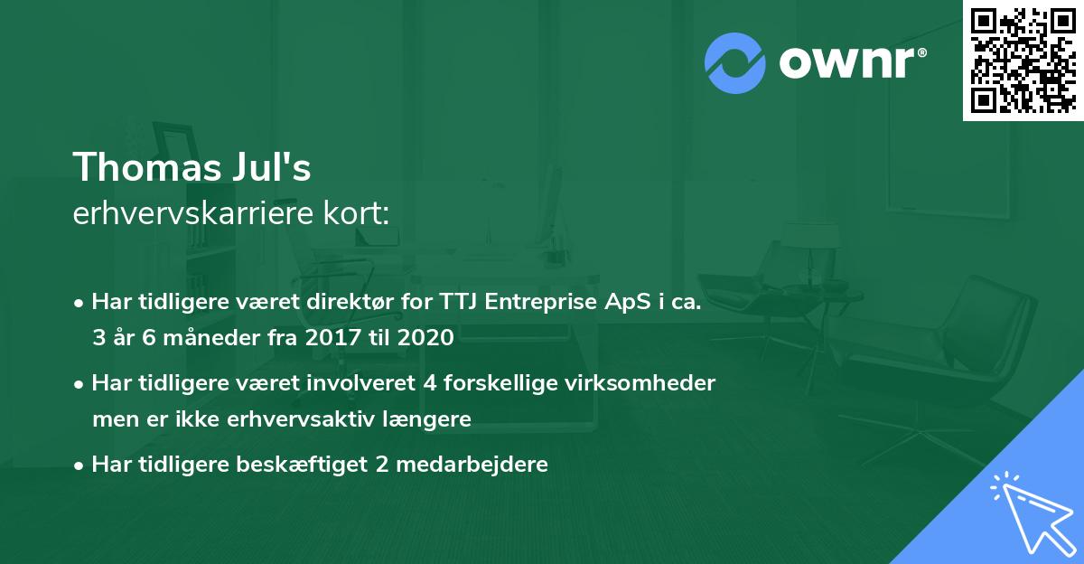 Thomas Jul's erhvervskarriere kort