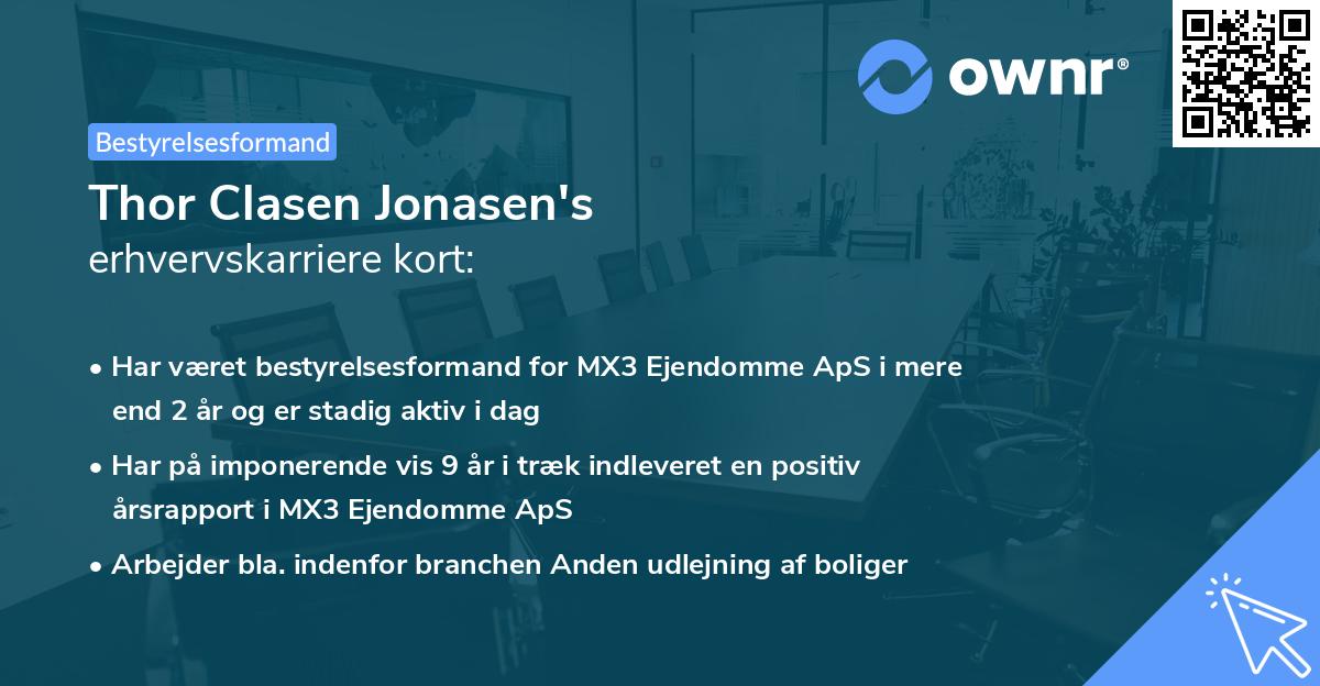 Thor Clasen Jonasen's erhvervskarriere kort