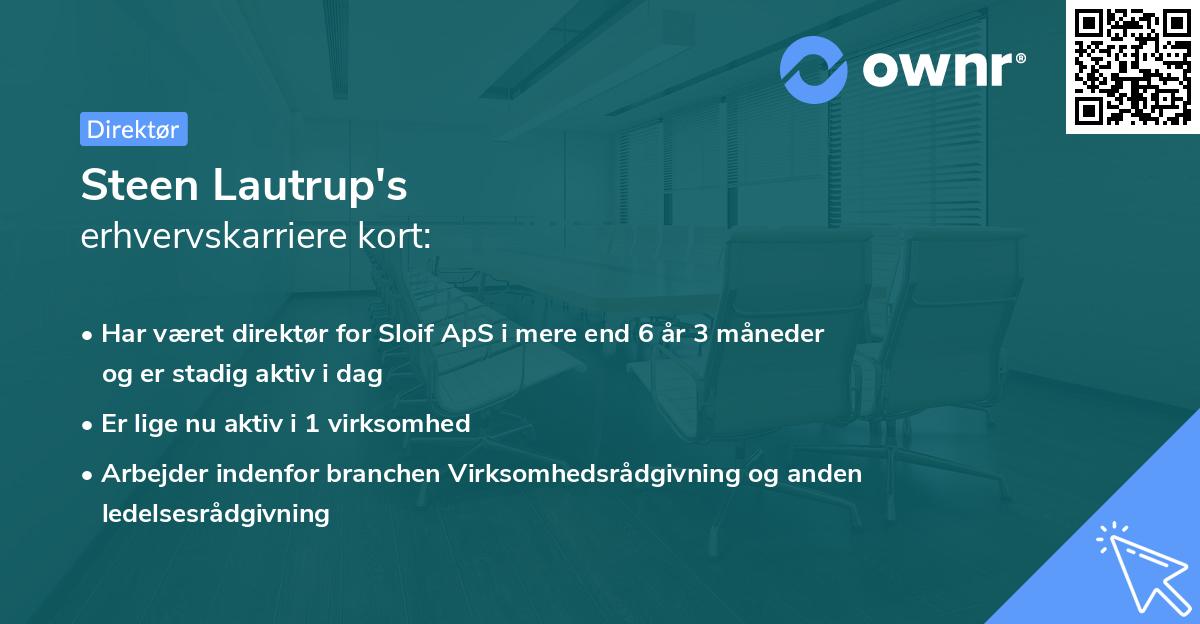 Steen Lautrup's erhvervskarriere kort