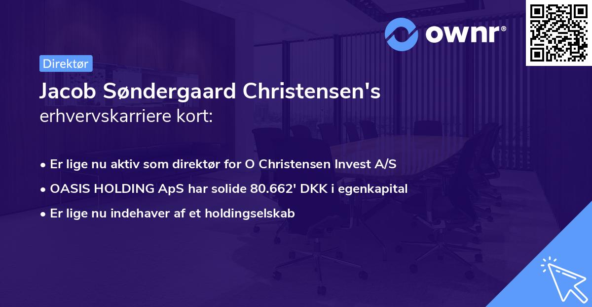 Jacob Søndergaard Christensen's erhvervskarriere kort