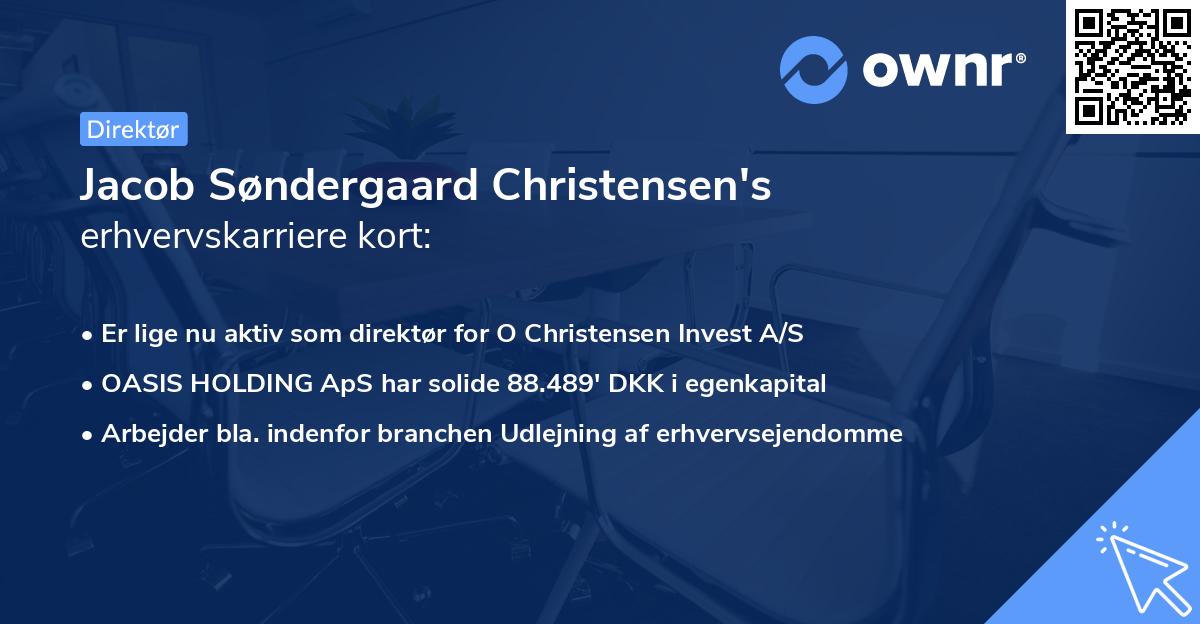 Jacob Søndergaard Christensen's erhvervskarriere kort