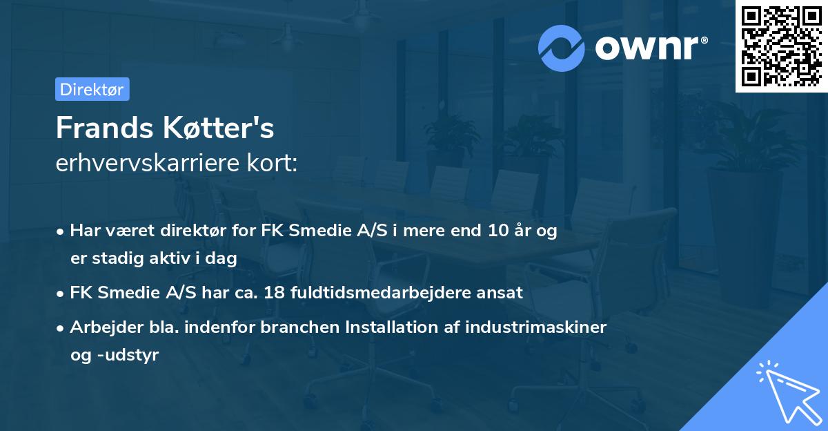 Frands Køtter's erhvervskarriere kort
