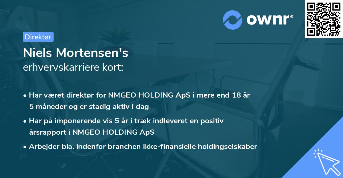 Niels Mortensen's erhvervskarriere kort