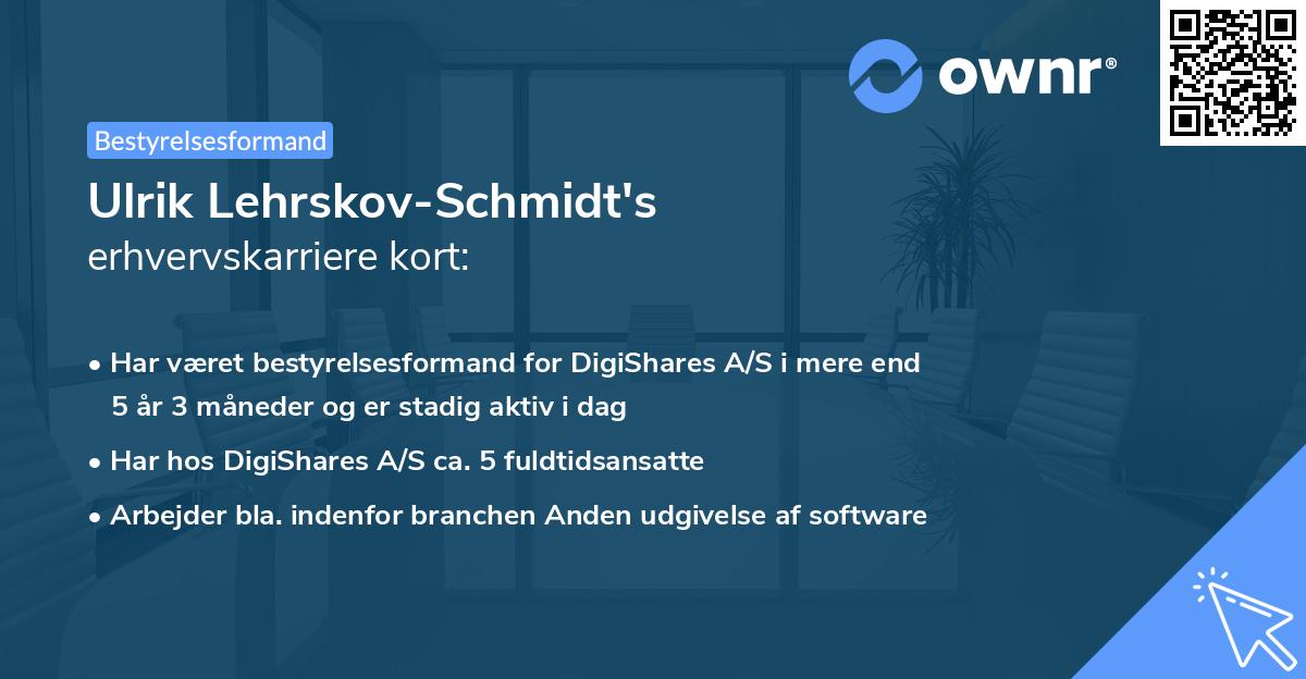 Ulrik Lehrskov-Schmidt's erhvervskarriere kort