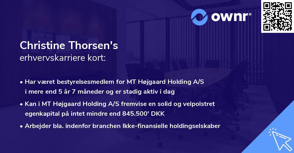 Christine Thorsen's erhvervskarriere kort