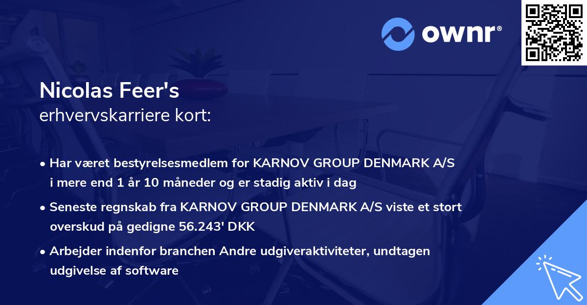 Nicolas Feer's erhvervskarriere kort
