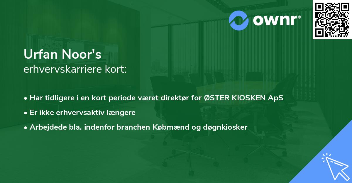 Urfan Noor's erhvervskarriere kort