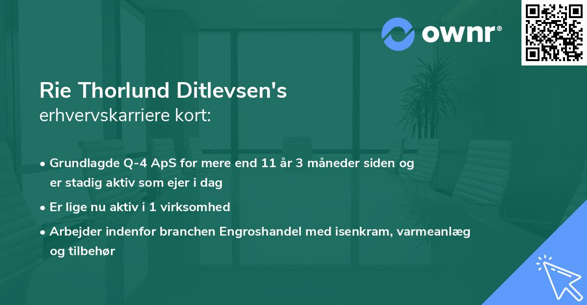 Rie Thorlund Ditlevsen's erhvervskarriere kort
