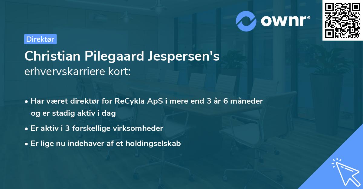 Christian Pilegaard Jespersen's erhvervskarriere kort