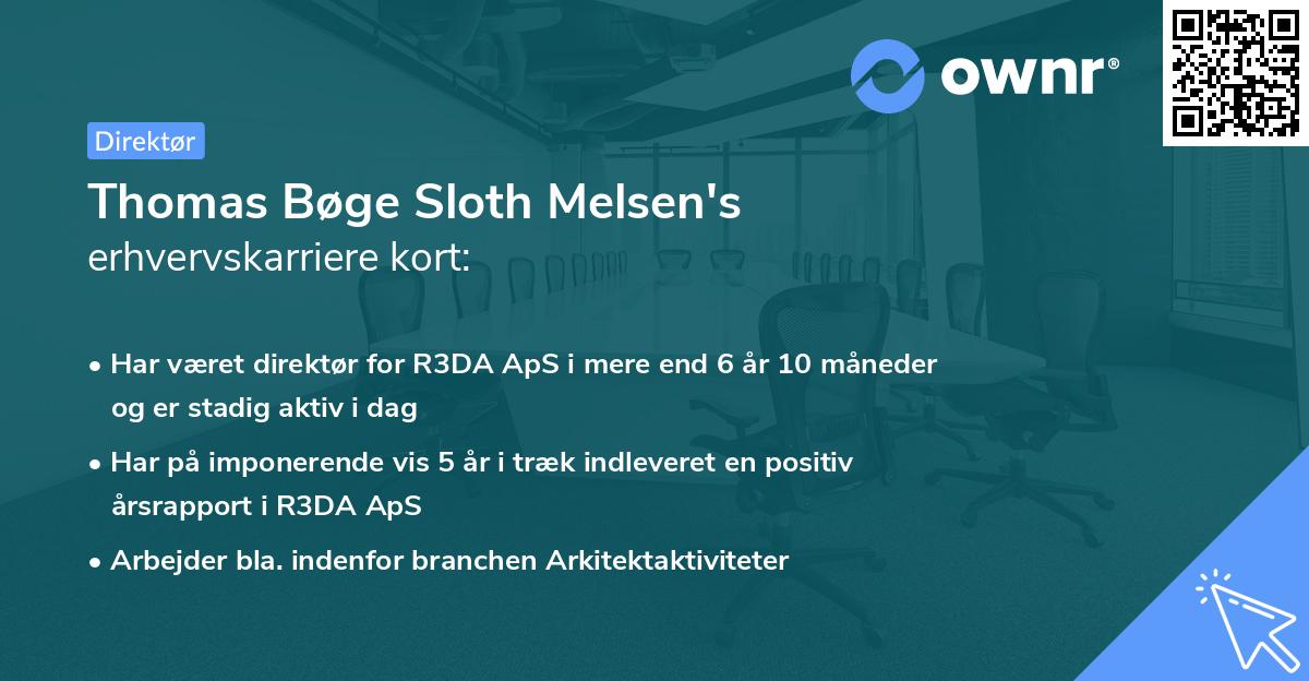 Thomas Bøge Sloth Melsen's erhvervskarriere kort