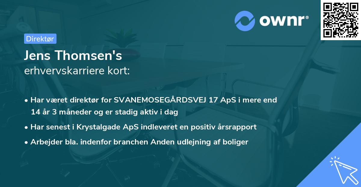 Jens Thomsen's erhvervskarriere kort
