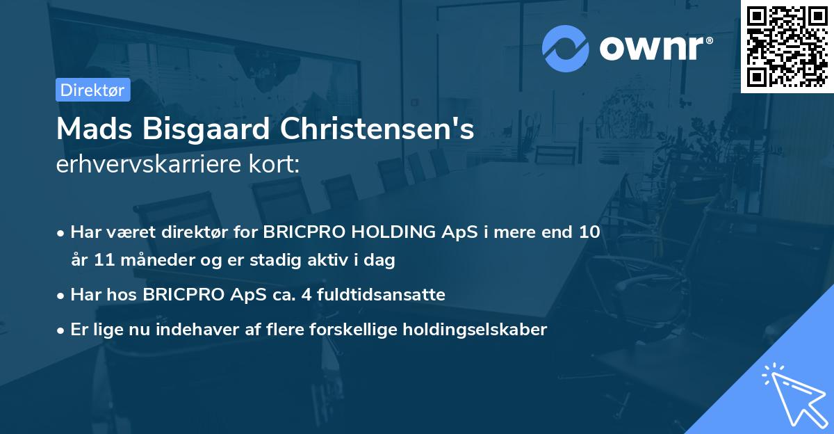 Mads Bisgaard Christensen's erhvervskarriere kort