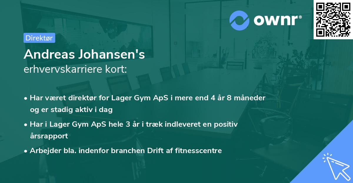 Andreas Johansen's erhvervskarriere kort