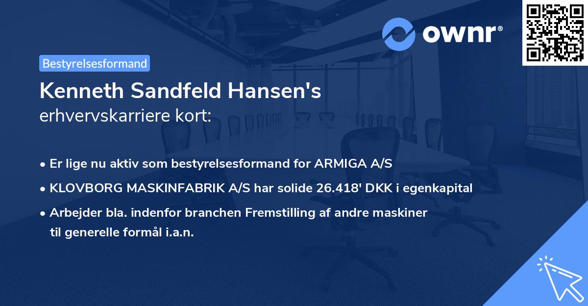 Kenneth Sandfeld Hansen's erhvervskarriere kort