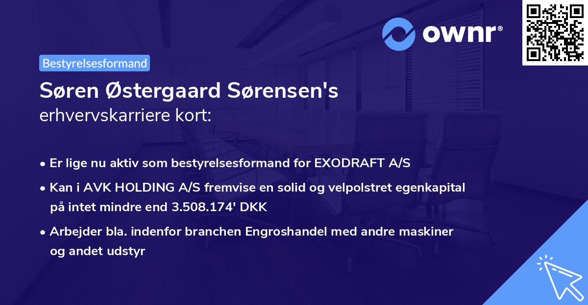 Søren Østergaard Sørensen's erhvervskarriere kort