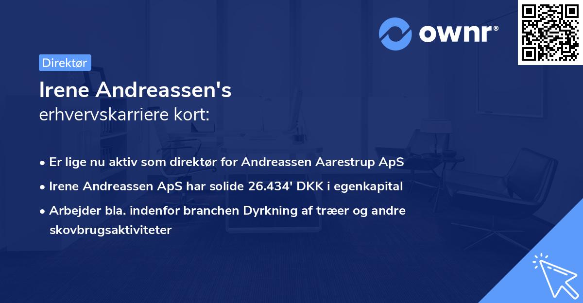 Irene Andreassen's erhvervskarriere kort