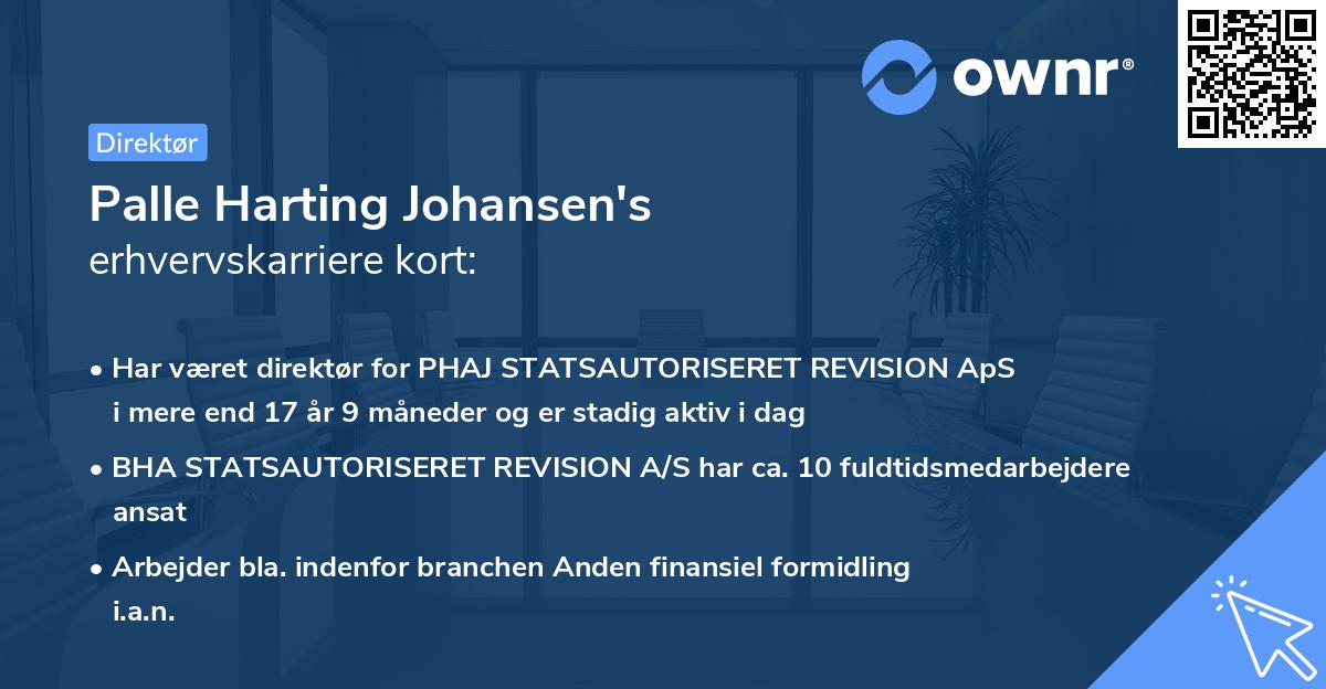 Palle Harting Johansen's erhvervskarriere kort