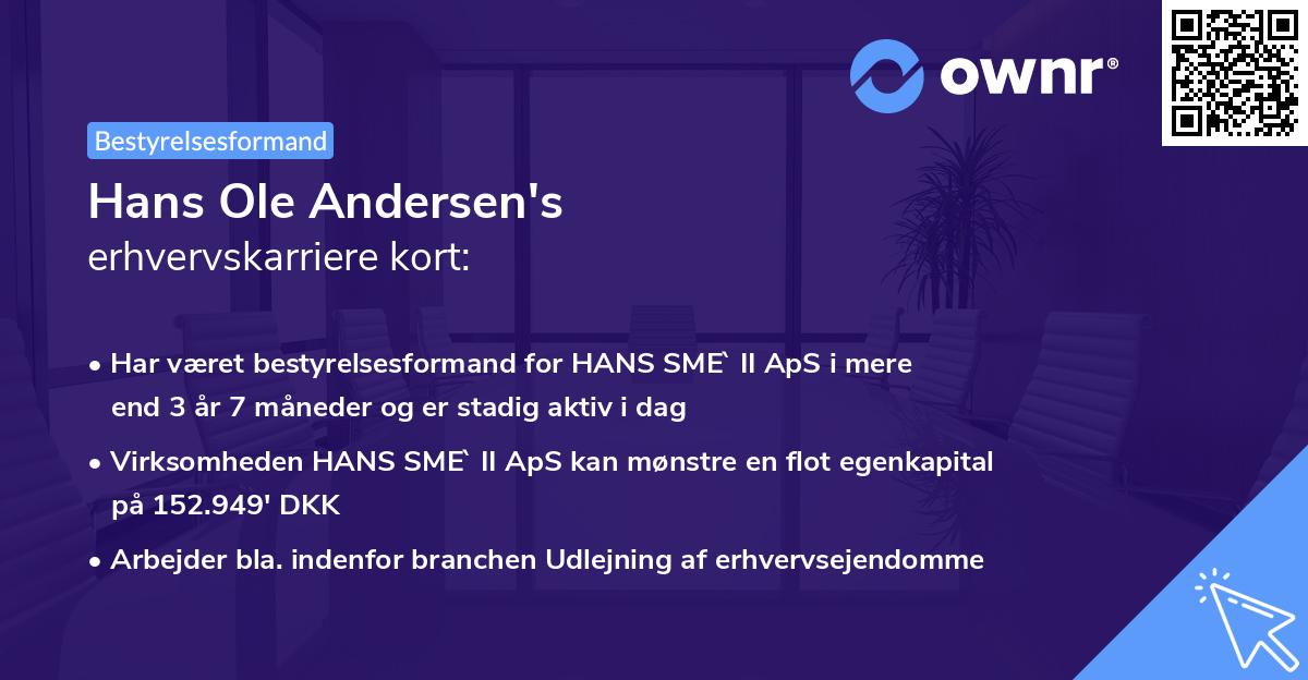 Hans Ole Andersen's erhvervskarriere kort