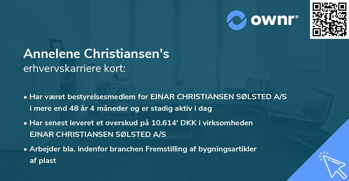 Annelene Christiansen's erhvervskarriere kort