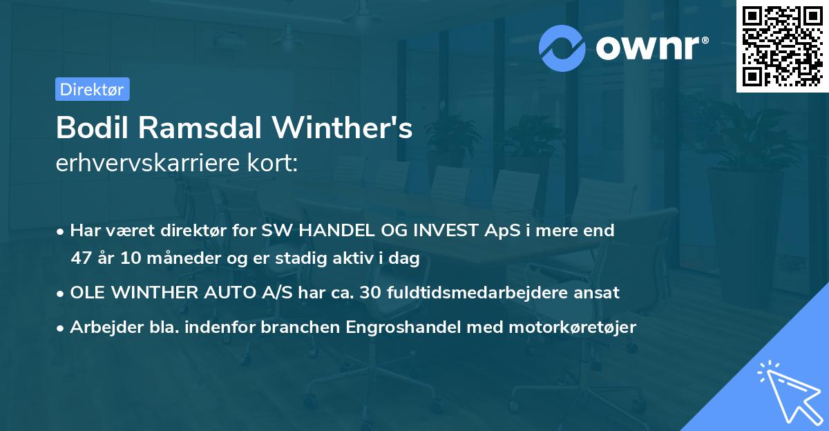 Bodil Ramsdal Winther's erhvervskarriere kort