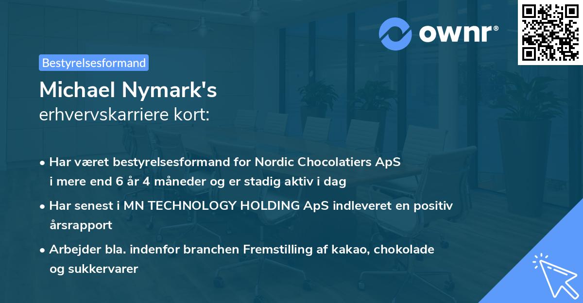 Michael Nymark's erhvervskarriere kort