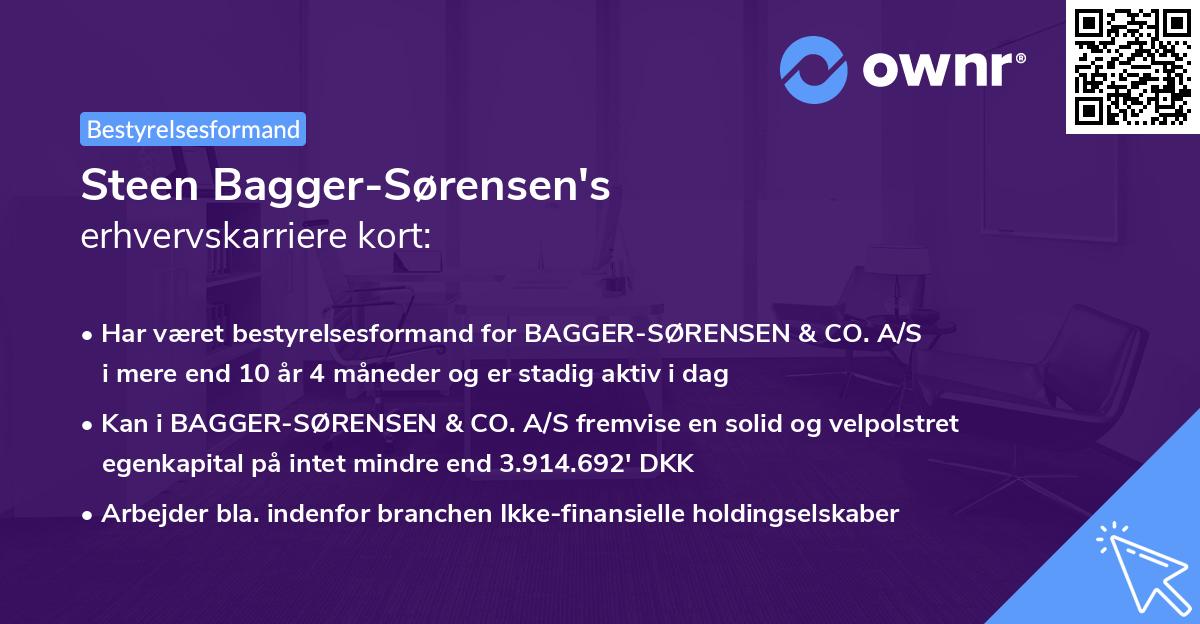 Steen Bagger-Sørensen's erhvervskarriere kort