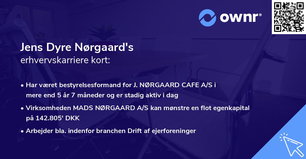 Jens Dyre Nørgaard's erhvervskarriere kort