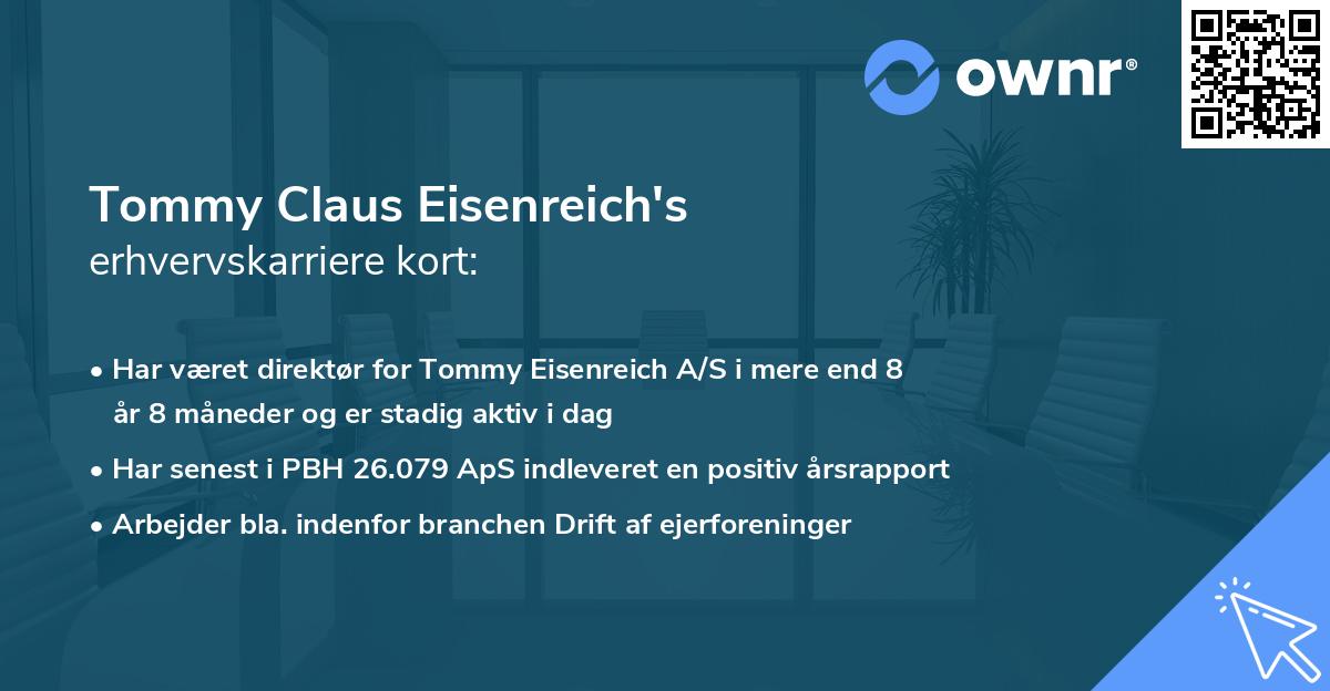 Tommy Claus Eisenreich's erhvervskarriere kort