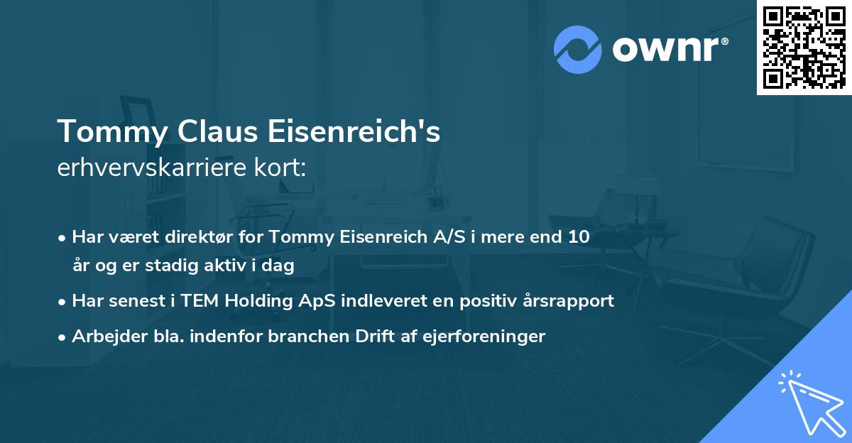 Tommy Claus Eisenreich's erhvervskarriere kort