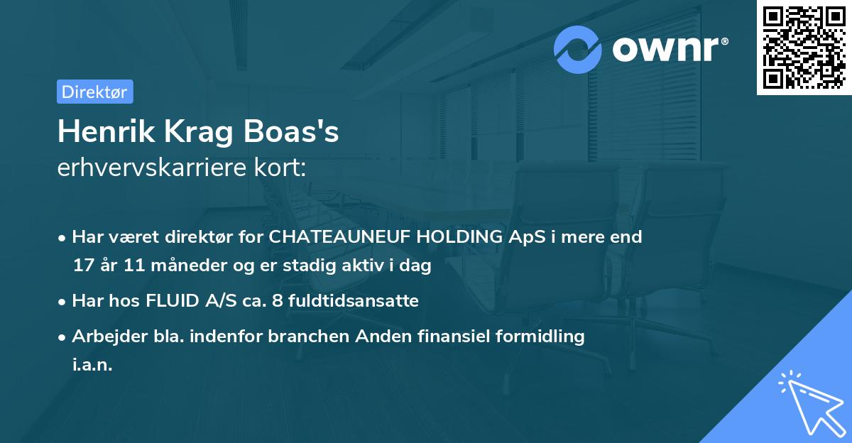 Henrik Krag Boas's erhvervskarriere kort
