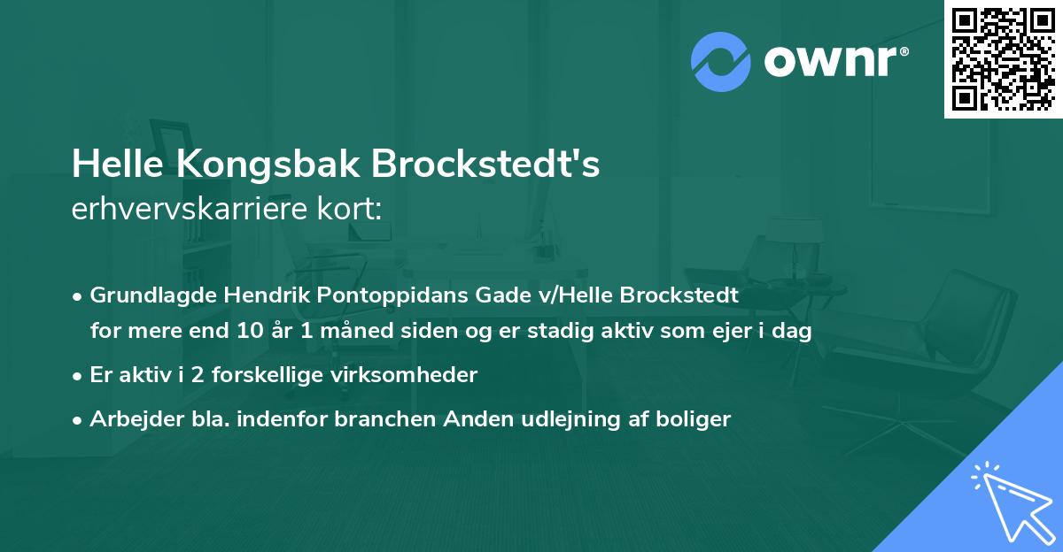 Helle Kongsbak Brockstedt's erhvervskarriere kort