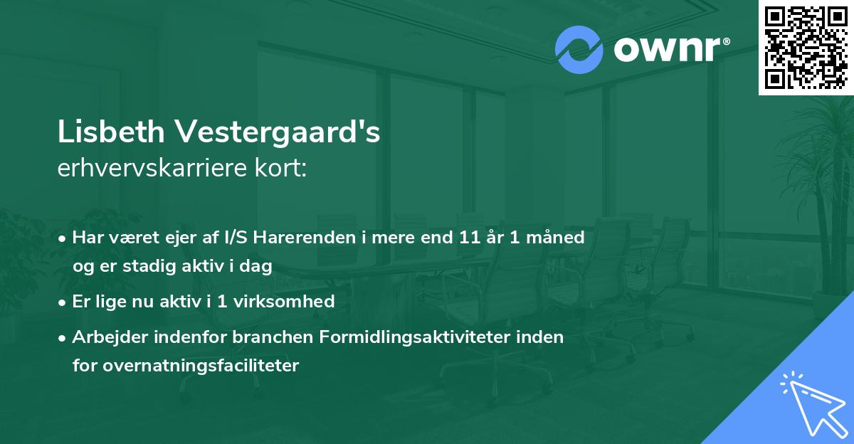 Lisbeth Vestergaard's erhvervskarriere kort