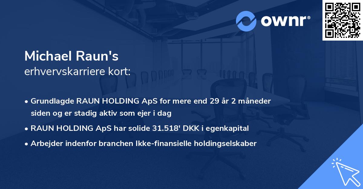 Michael Raun's erhvervskarriere kort
