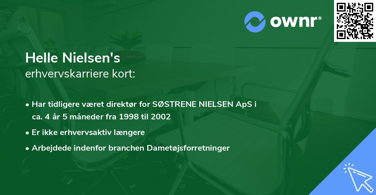 Helle Nielsen's erhvervskarriere kort
