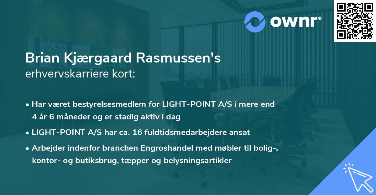 Brian Kjærgaard Rasmussen's erhvervskarriere kort
